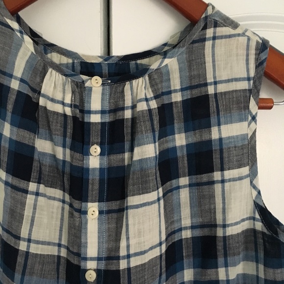 Madewell Rivet&Thread Plaid Button-back Tank - Picture 6 of 7